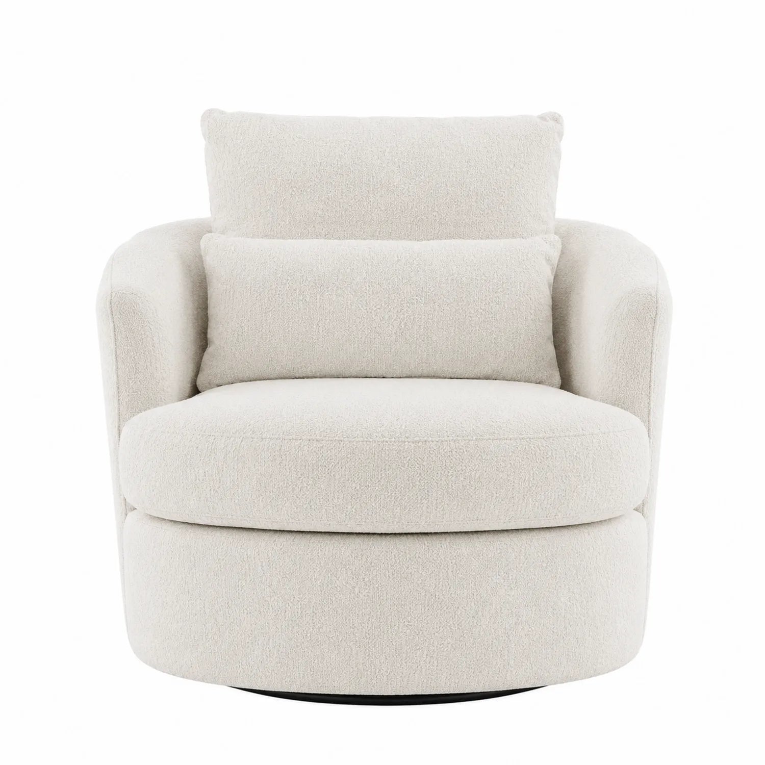 Silla giratoria tapizada en poliéster beige