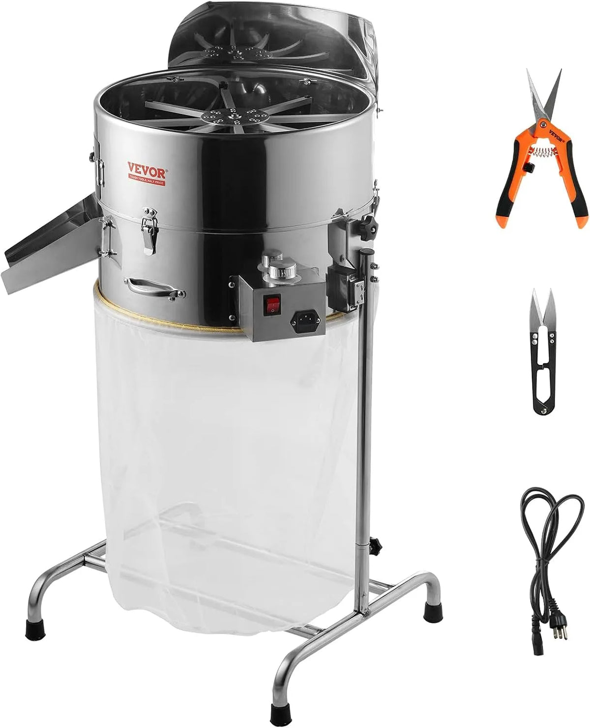 VEVOR Cortador elétrico 45.7 cm, 60 W, lâminas de aço inoxidável, Milho de saco e cortador