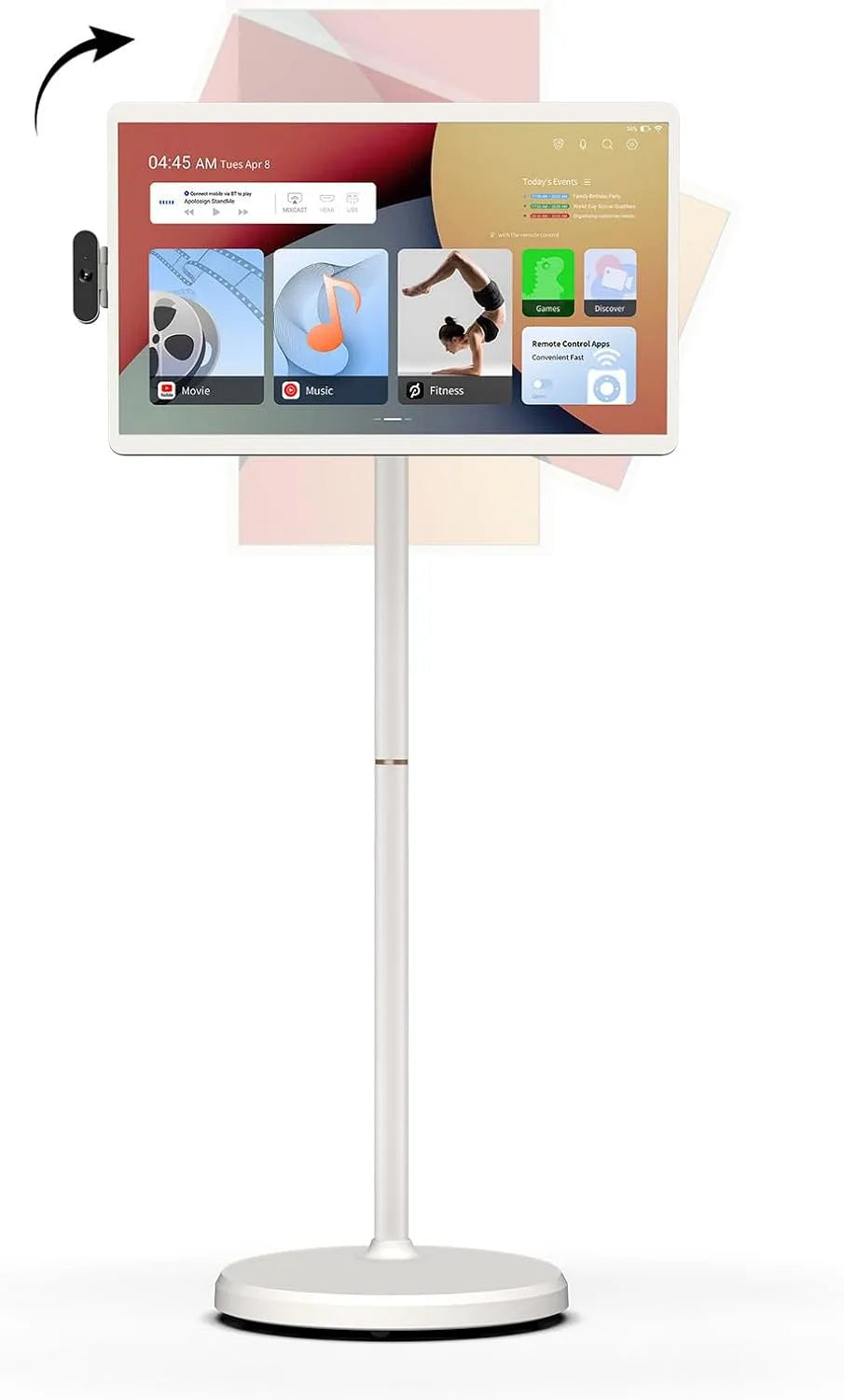 Ecrã portátil de 24' ApoloSign com tática 1080p, Android, Bateria, 360° Pivoting