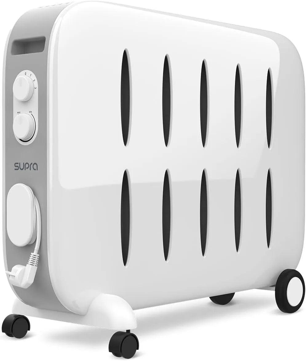 Calor de Radiador Móvel Macio 1500 W, Supra Ceramino 1522, termostato programável, segurança anti-choque, Branco