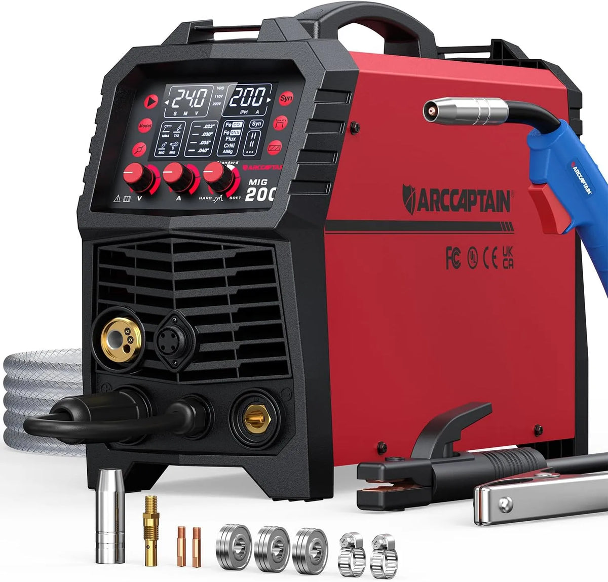 ARCCAPTAIN Máquina de soldadura multiprocesso 200A MIG/MAG, TIG, Electrode com gás e gás livre