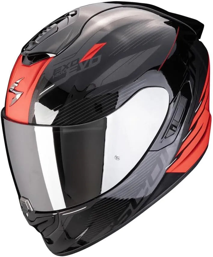 ScorpionEXO EXO 1400 EVO 2 Capacete de moto preto e vermelho