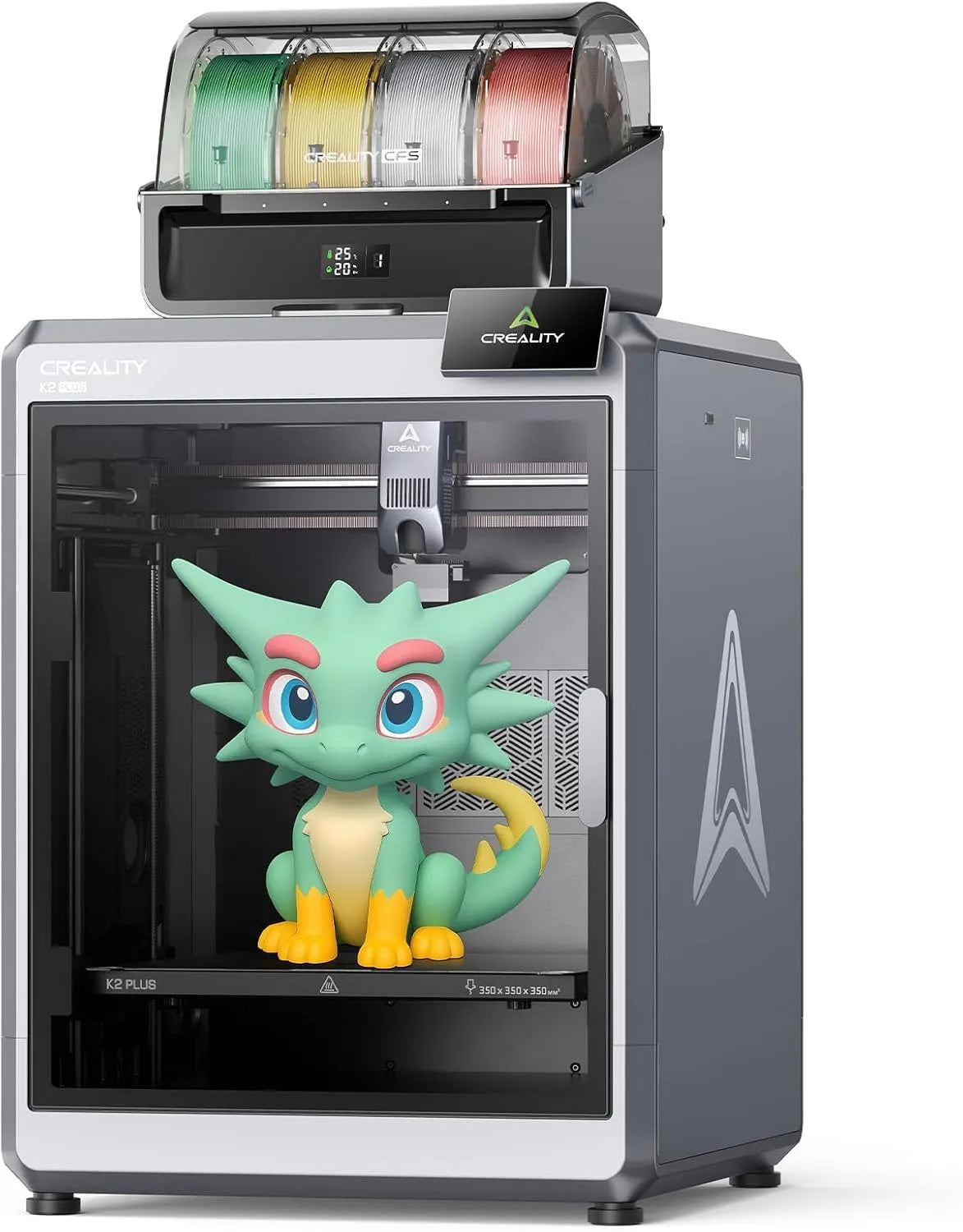 Creality K2 Plus Impressora 3D multicolorida Combo, 600 mm/s, Câmera de IA dupla, Auto-Levelling, Volume 350 x 350 x 350 mm