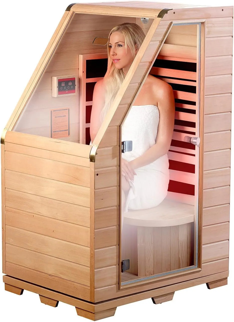 newgen medicals Cabine de sauna infravermelha em madeira compacta 760 W