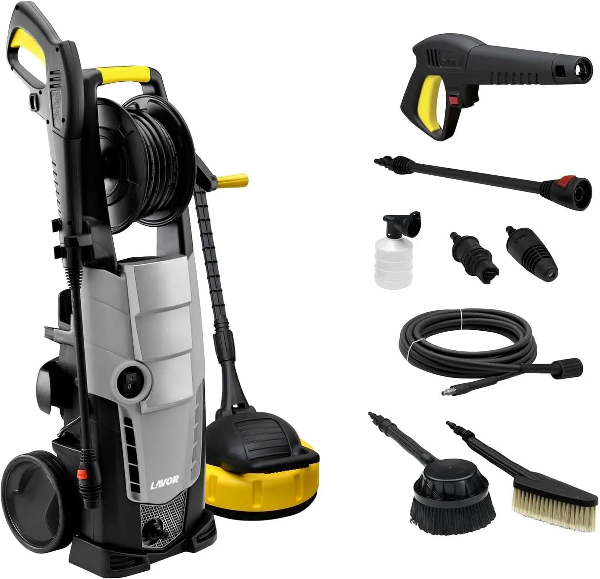 Lavador de alta pressão Lavor 160 GL com carretel, vários acessórios, 2500 W