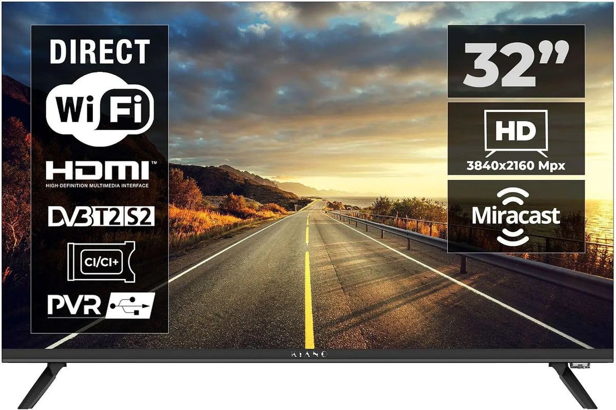 KIANO 4K UHD TV com HDR10, Android TV, Wi-Fi e Bluetooth