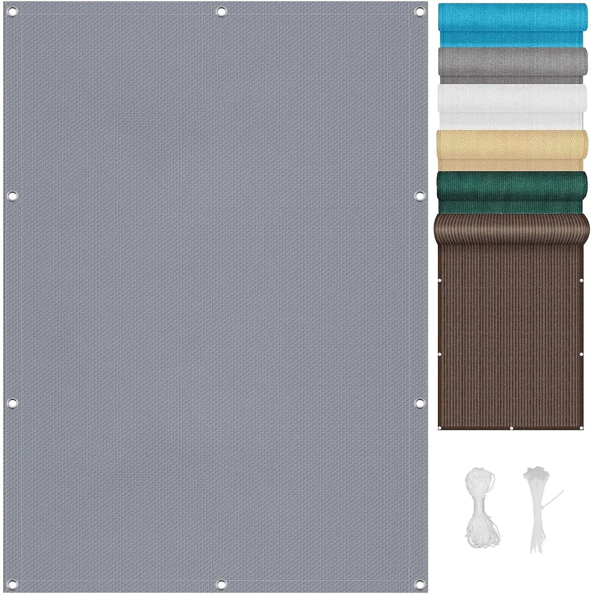 CHENMIAO Ecrã retangular de umbrance 3x4m Anti-UV para jardim e Pérgola, cinzento
