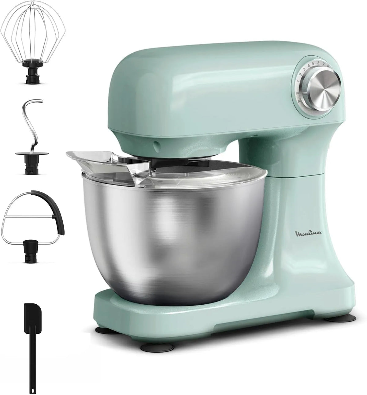 Compact Moulinex Robot Pastry QA1413F0 com acessórios, verde-água