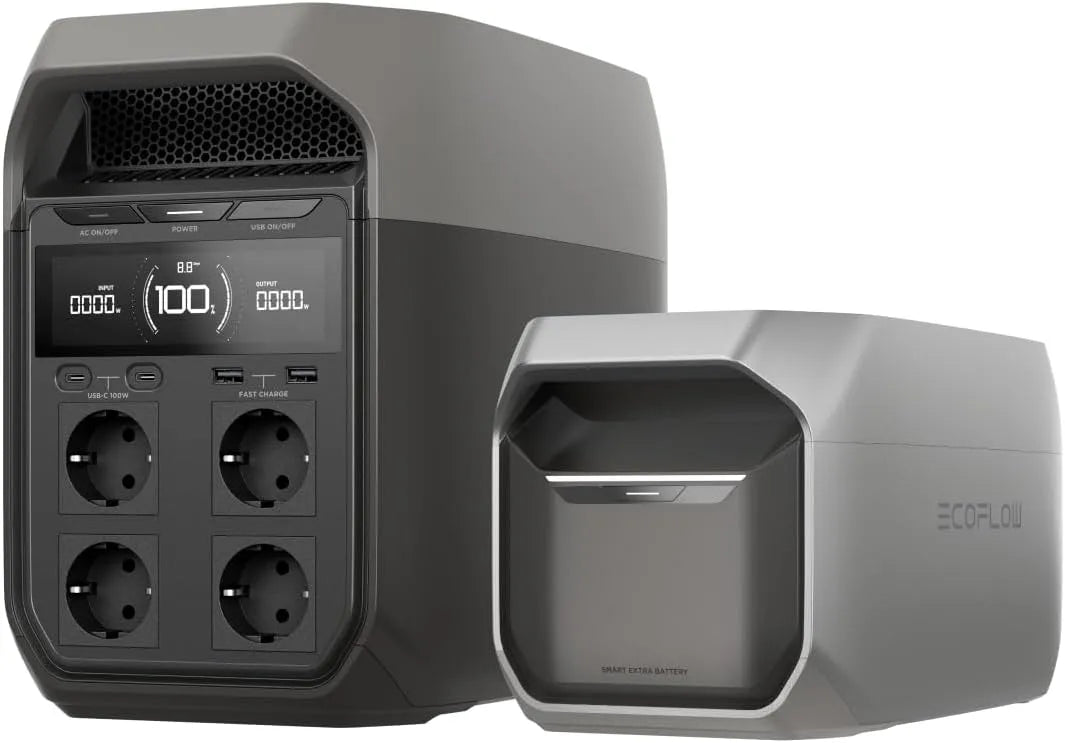 EF ECOFLOW elétrico Power Station portátil DELTA 3 com bateria adicional, 2k Wh, campismo e suprimentos de ajuda de emergência
