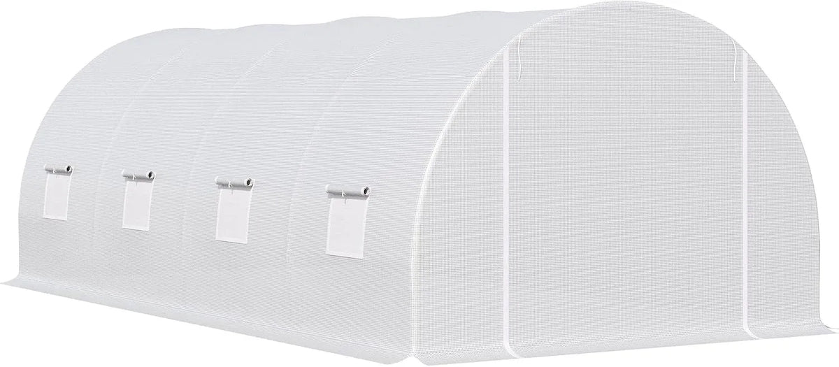 Túnel de bloqueio de jardim 18 m² Outsunny, estrutura reforçada, 6x3x2m, Branco