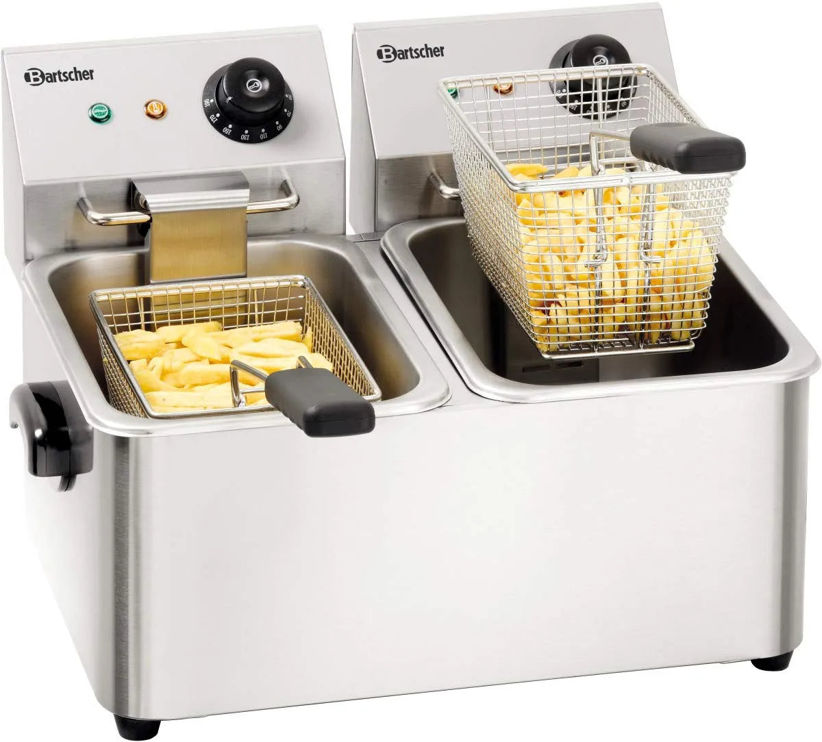 Frigideira termo-óptica dupla Lanche Bartscher II, 8 L, 4000 W, aço inoxidável