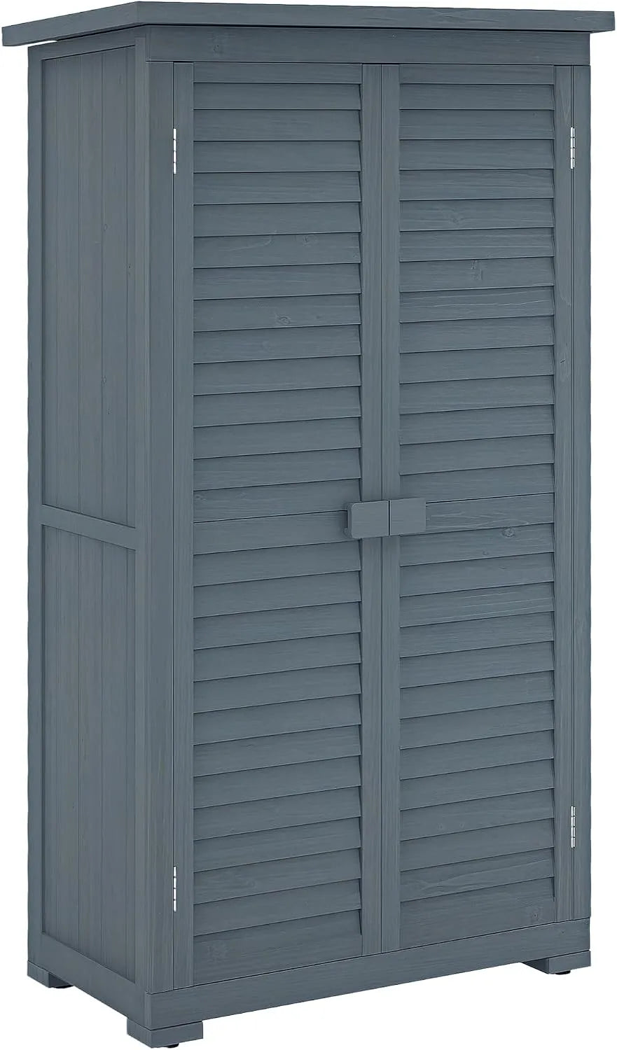 Abrigo de jardim de madeira Outsunny com prateleiras e telhado Bitumé Grey 87x47x160 cm