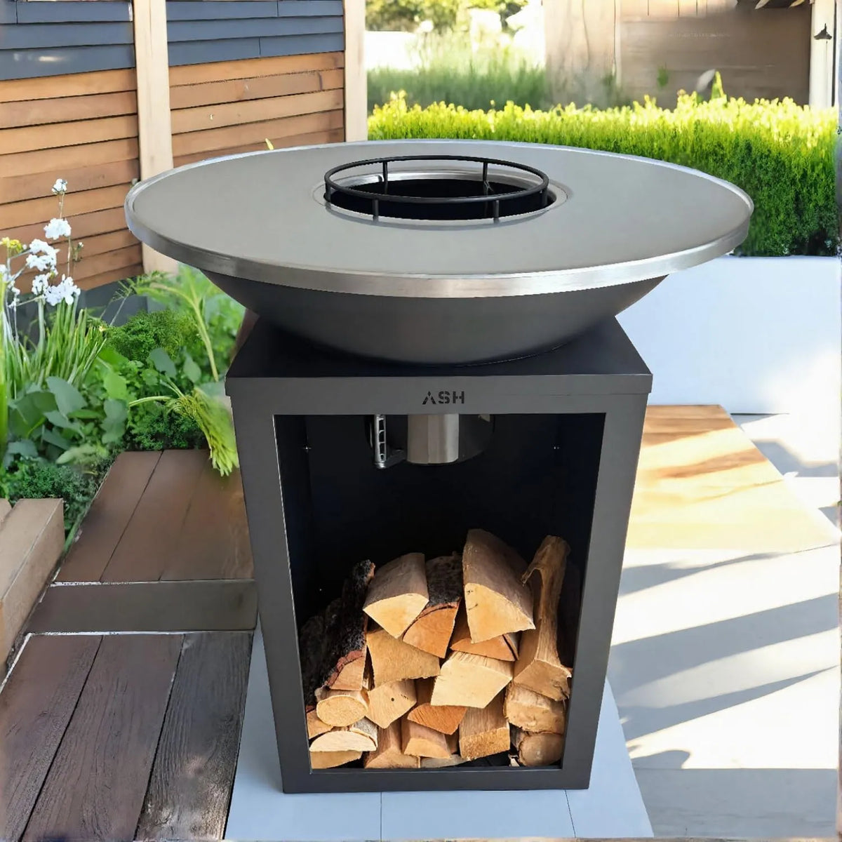 PakketPanda Plancha BBQ Brasero XL - Anel de Cozinha Ø 81 cm para Jardim - Luxuoso e Moderno