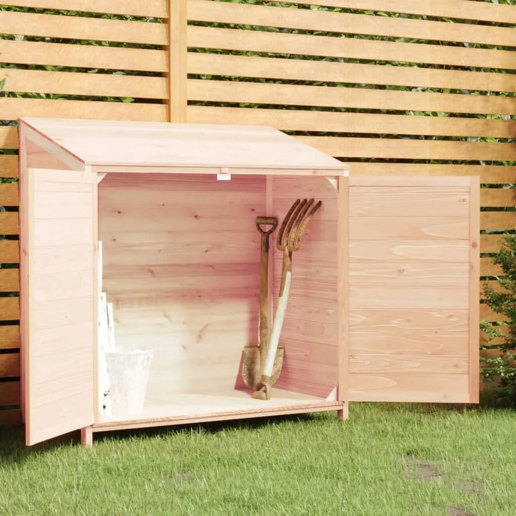 Mokuyary Cabine de jardim de madeira 102x52x112 cm com telhado inclinado, portas duplas, ideal para ambientes exteriores