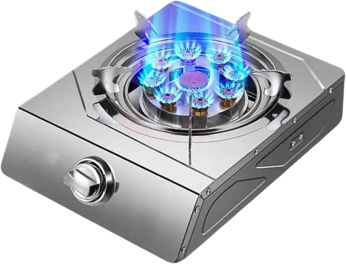 Générique Placa de cozinha a gás de forma inox, 4,2 KW, 9 queimadores, segurança à prova de fogo, compatível com GPL