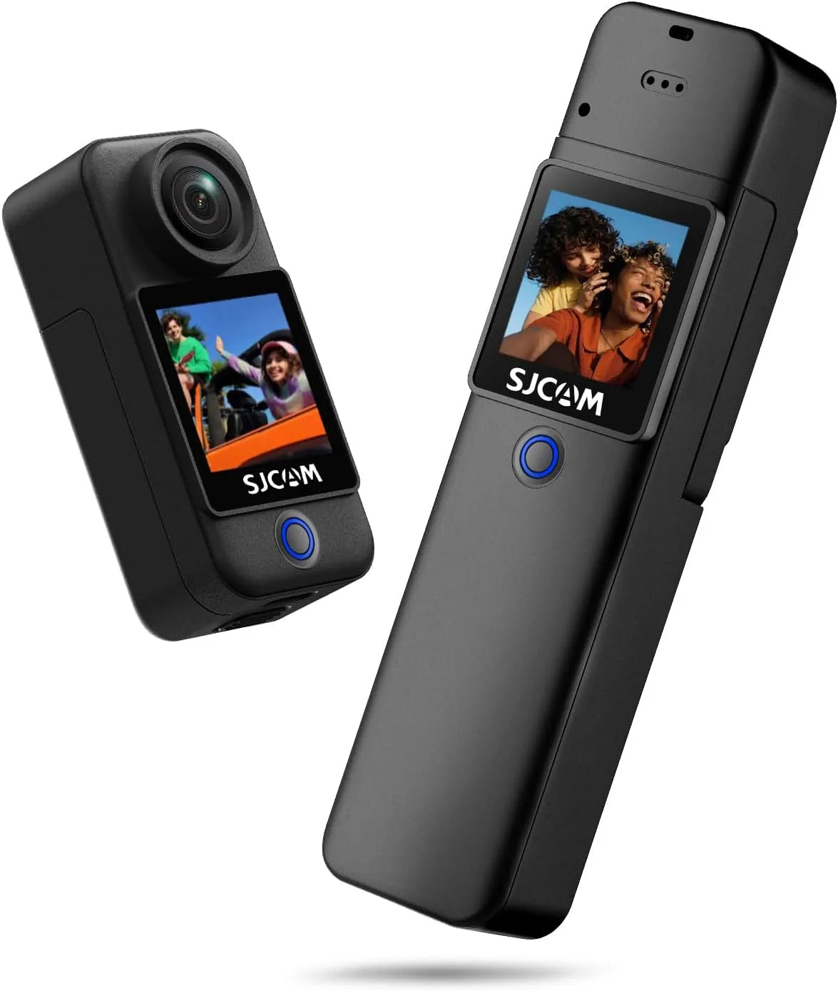 Câmera esportiva SJCAM C300 4K 20 MP, ecrã dupla, resistência à água WiFi 30M, estabilização do EIS, 2 baterias 2800+1000 mAh, acessórios do kit incluídos