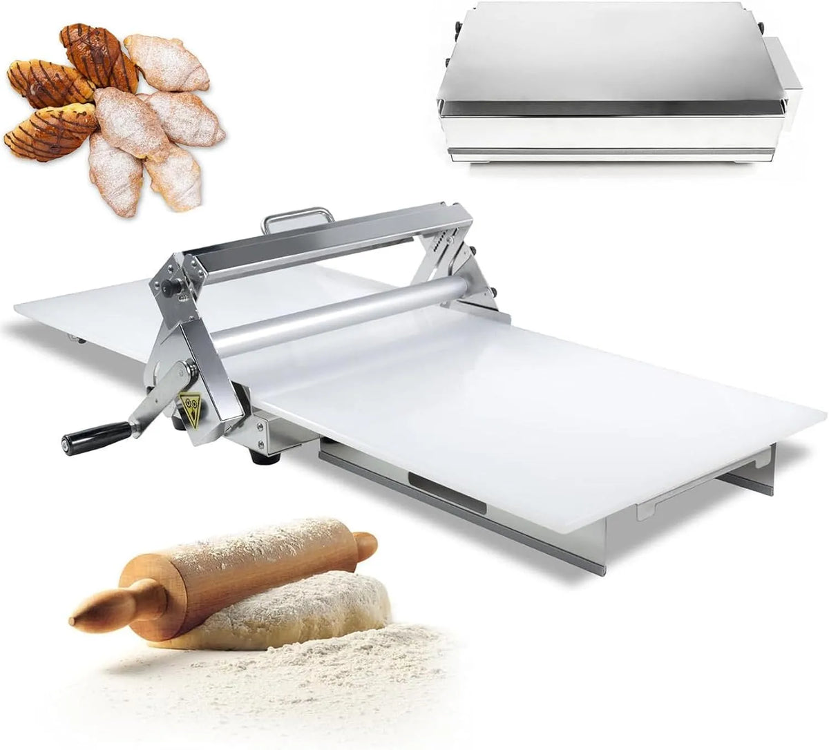 JJENXYYDS Máquina de massa elétrica dobrável com espessura ajustável, para pizzas, croissants e pastelaria, modelo de mesa Tipo 300