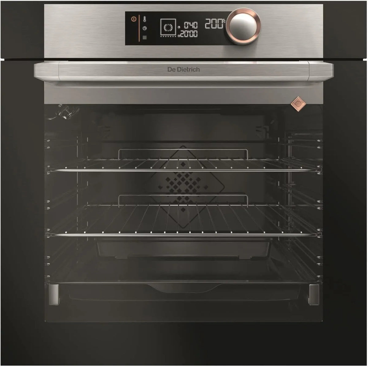 De Dietrich Dietrich DOP7340X Forno encastrado - Pirólise multifunções 73 L, Calor rotativo, Classe A+, Preto/Inox, Rails telescópicos, Porta fria