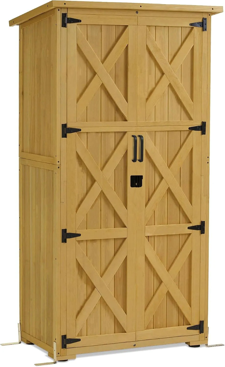 M MCombo Cabine de jardim de madeira resistente à intemperia, 55x90x169 cm