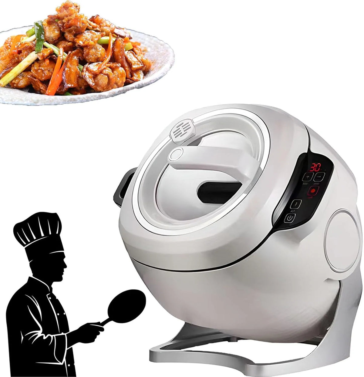 UPLTOE Autocuatur elétrico de 6 L 2000 W, multifunção com rotação de 360°, limpeza fácil