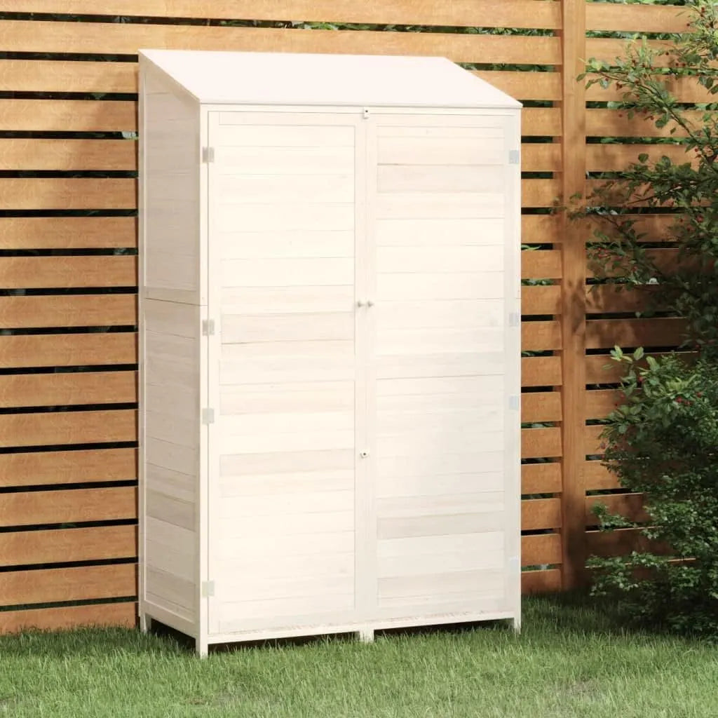 Frdhee Cabine de jardim de madeira de pinheiro maciça branca 102 x 52 x 174.5 cm - Solução robusta de armazenamento para jardim