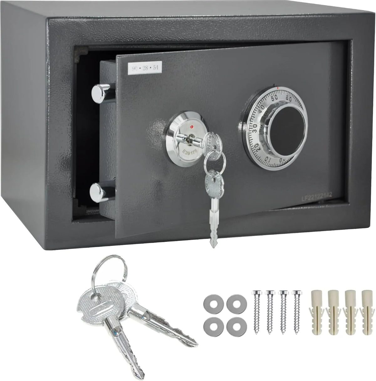 ALSTEN TECH Fechamento de parede mecanicamente combinado, com segurança e duplo bloqueio, cinzento, 30 x 20 x 20 cm, 8 kg