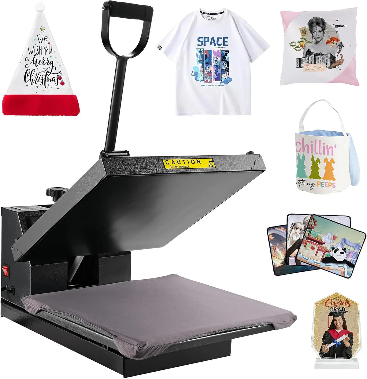 PlanetFlame 38x38 cm Máquina de transferência térmica - Impressora quente digital para sublimação em camisetas e acessórios