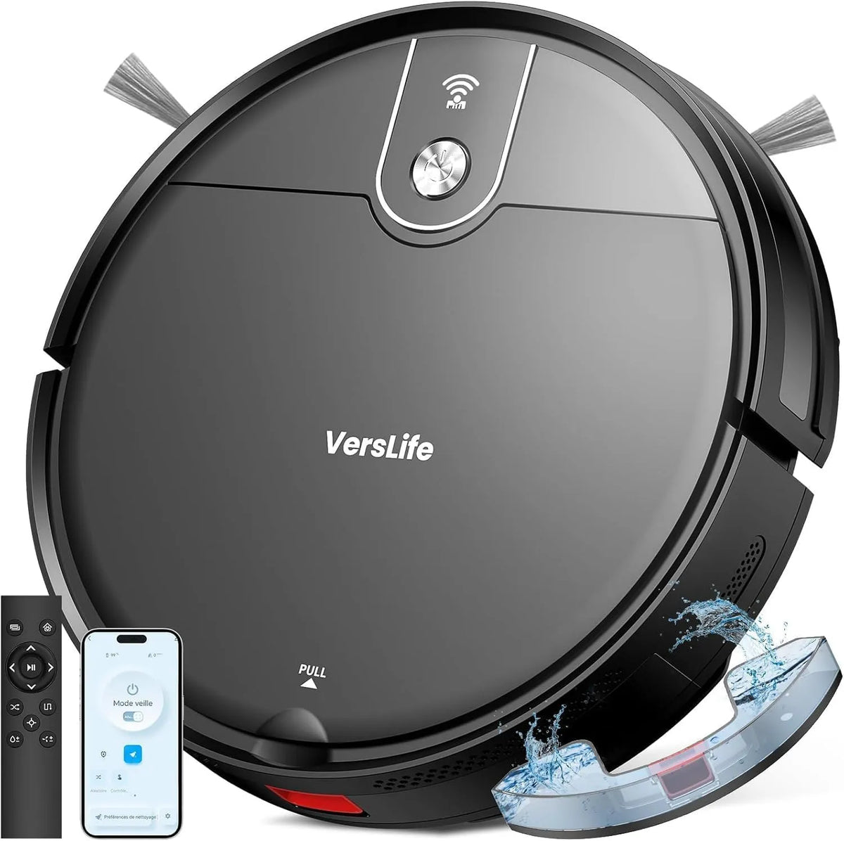 VersLife Aspirador de vácuo Robot ToLife L6: 2 em 1,4000Pa, Alexa/WiFi compatível, 120 min de autonomia