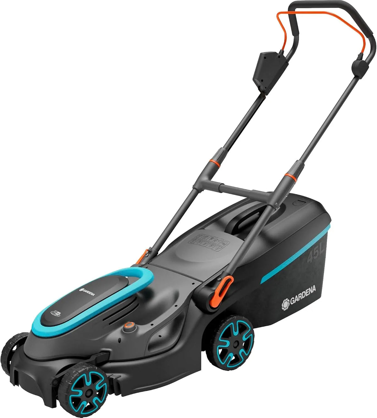 Gardena 37/36 V PowerMax P4A, Kit completo, até 350 m²,37 cm de corte, caixa de 45 l, ajuste central, motor Eco PowerPlus