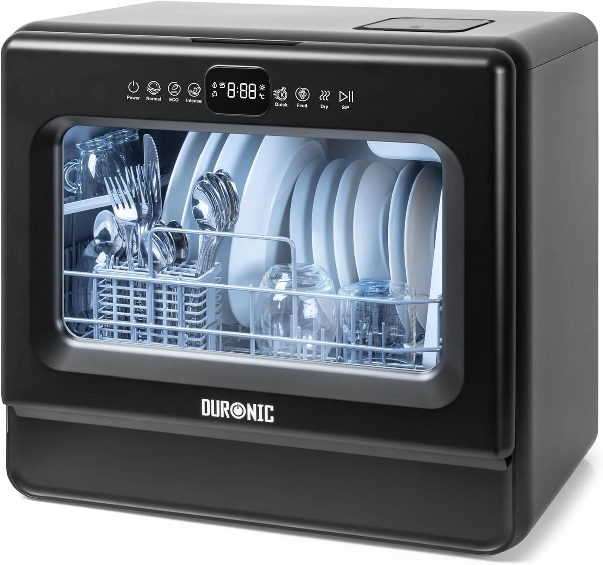Duronic Lavadora de pratos Durônica compacta DW10 BK 1050 W – Ideal para cozinhas pequenas, 5 programas, secagem incluída