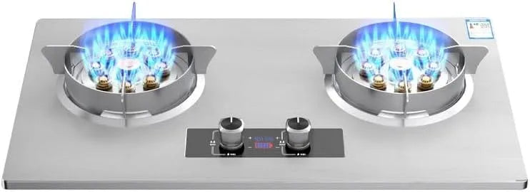 Generic Fogão a gás 2 lâmpadas com segurança anti-chamas e temporizador 180 min, 8,5 kW