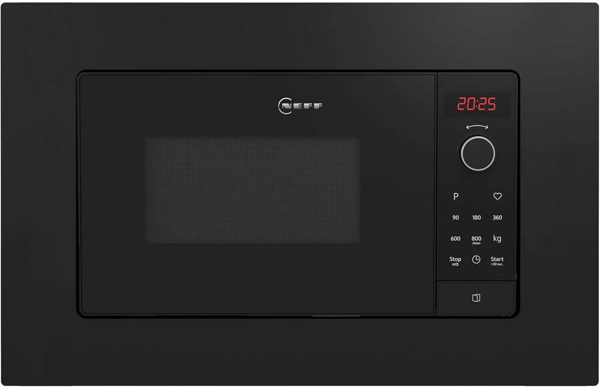 Neff HLAWG25S3 - Built-in micro-ondas 50x38 cm - LED - Programas automáticos - Limpeza fácil - Relógio encastrado - Preto
