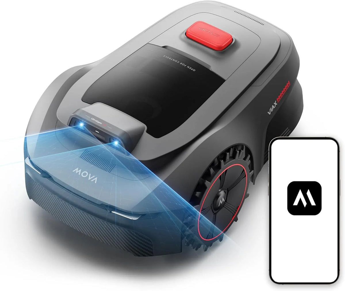 Mova Robot inteligente sem fios ViAX 250, área de superfície de 250 m², IA cartográfica, deteção e desvio de visão dupla, trajetória otimizada, adaptação de todo o terreno, controlo via App
