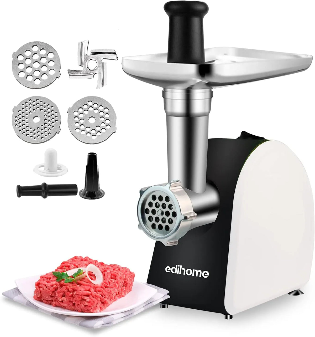 edihome Hicker de carne elétrica 2200 W, multifunções com acessórios Sausisse