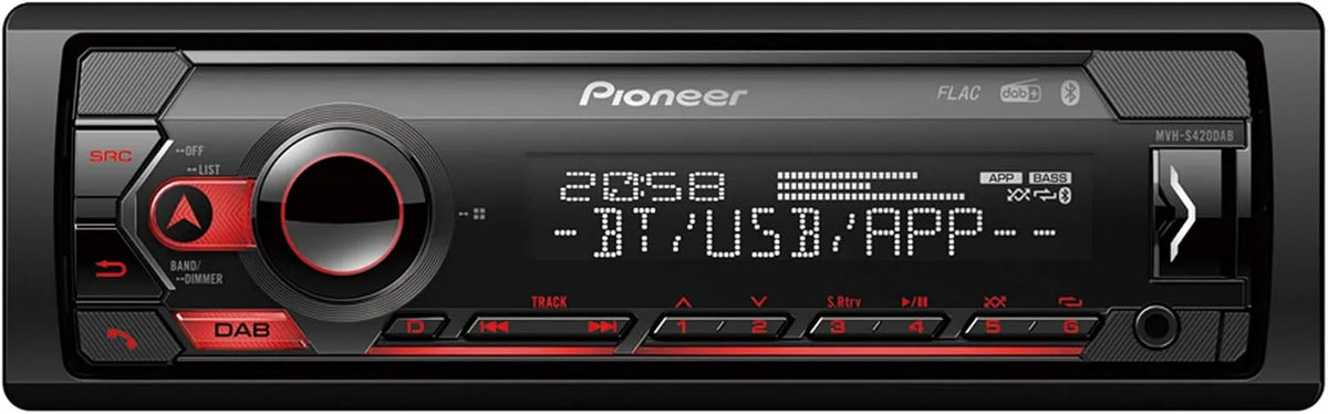 PIONEER MVH-S420DAB Autorradio 1 DIN, FM/DAB+ rádio, USB, Bluetooth, com Smart Sync