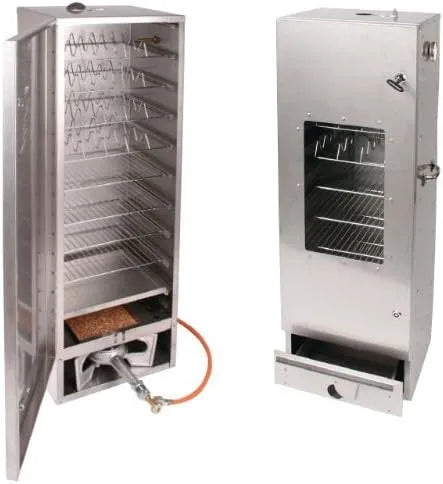 SMOKI Räuchertechnik Fumante de aço inoxidável 120x39x33 cm com disco de cozedura