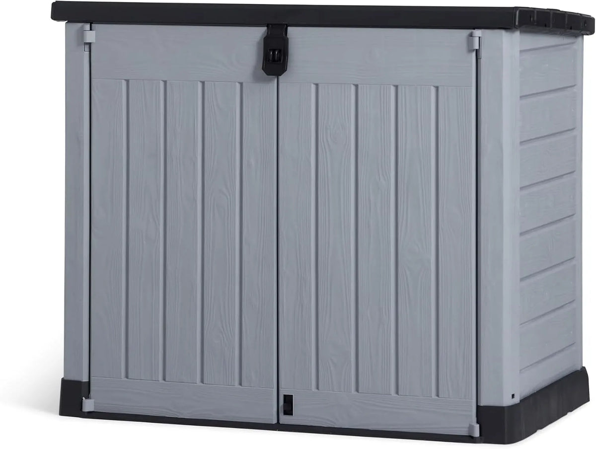 Abrigo de armazenamento horizontal Keter para lixeiras - 1200 L - cor cinzento