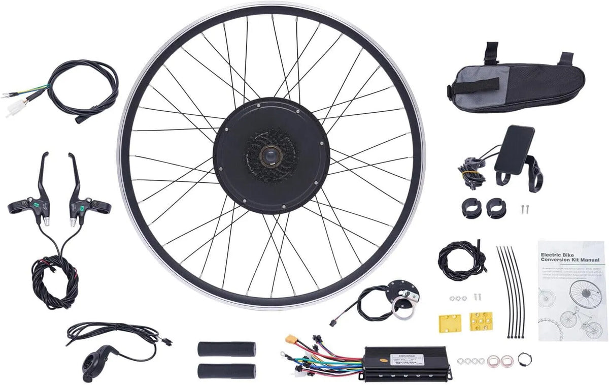 KumuJ 700C Conjunto de conversão de bicicleta elétrica - 48 V 1000 W Motor - Controlador encastrado - Roda Traseiro Brushless