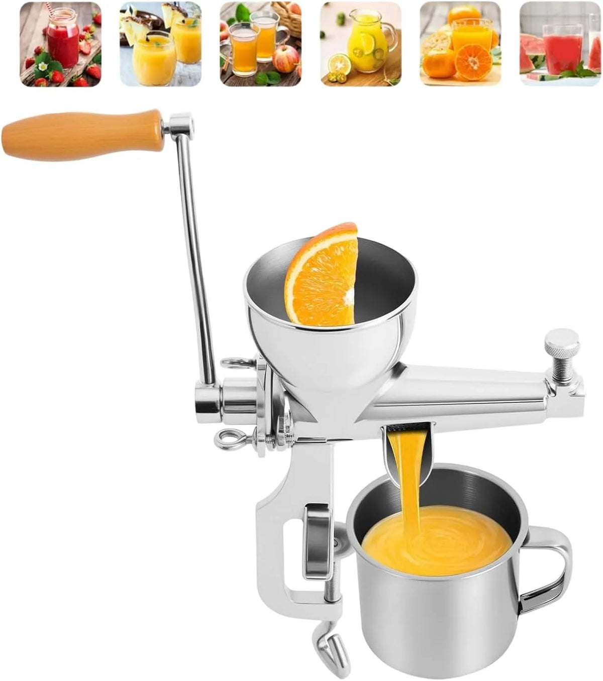 Renchey Extrator de sumo manual em aço inoxidável para frutas e vegetais
