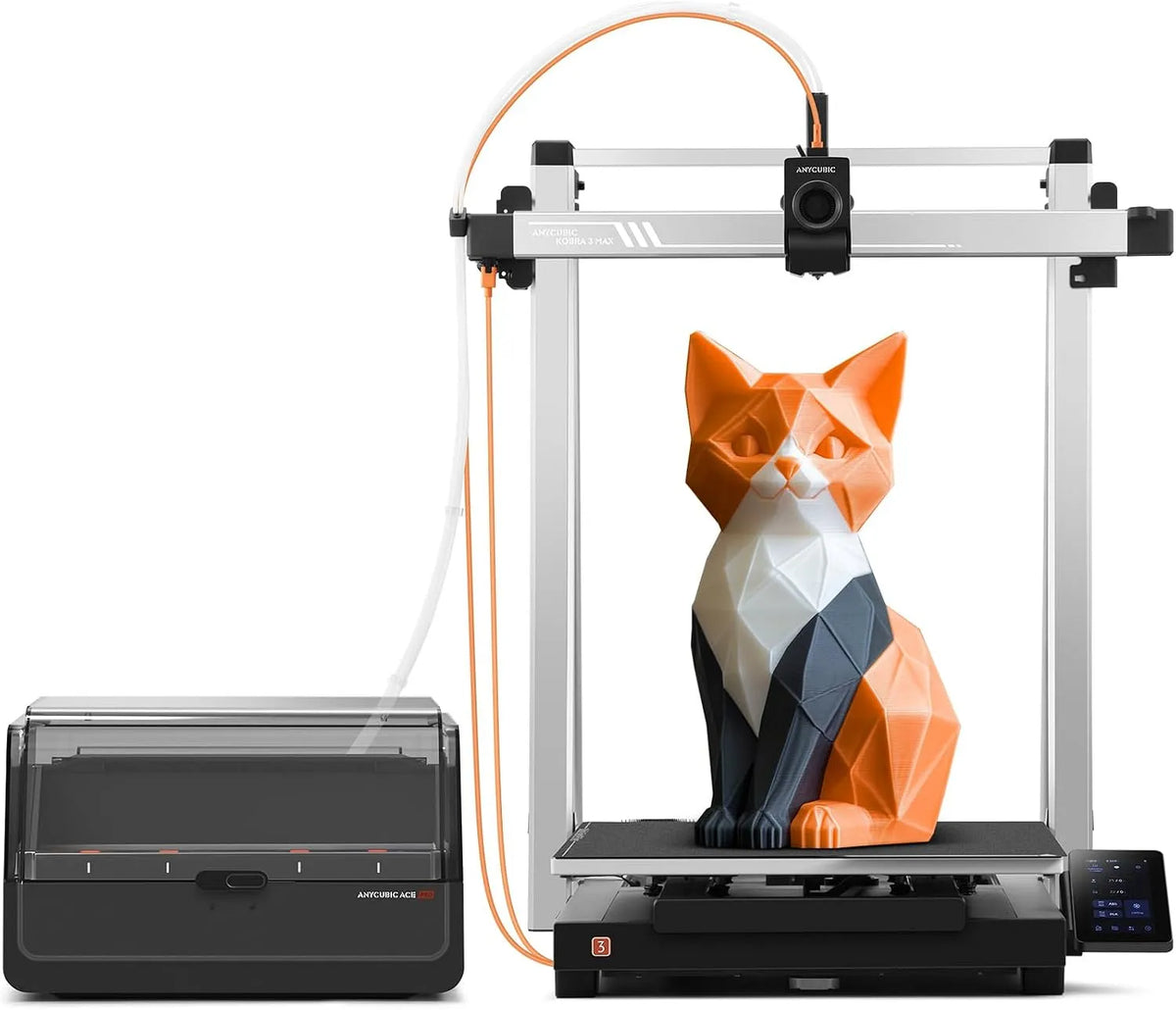 Impressora 3D ANYCUBIC Kobra 3 Max Combo, impressão de 600 mm/s Ultra-Rapide, LeviQ 3.0, Dimensão Grande 420x420x500 mm