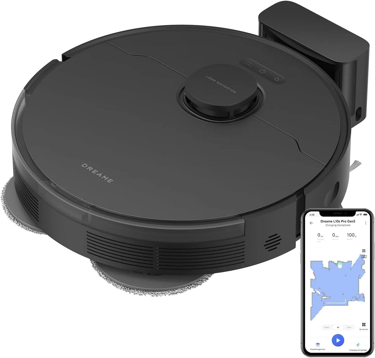 Robô dreame L10s Pro Gen 3,13000 Pa, DuoScrub, Lavagem e Limpeza Poderoso, Bateria 5200 mAh