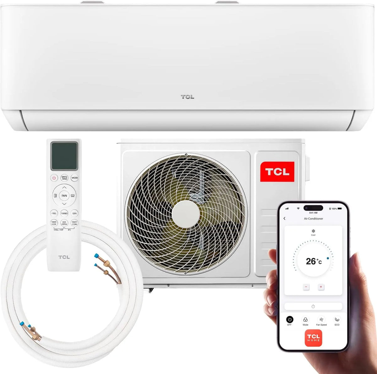HANTECH TCL T-PRO 12000 BTU ar condicionado com cabo de cobre