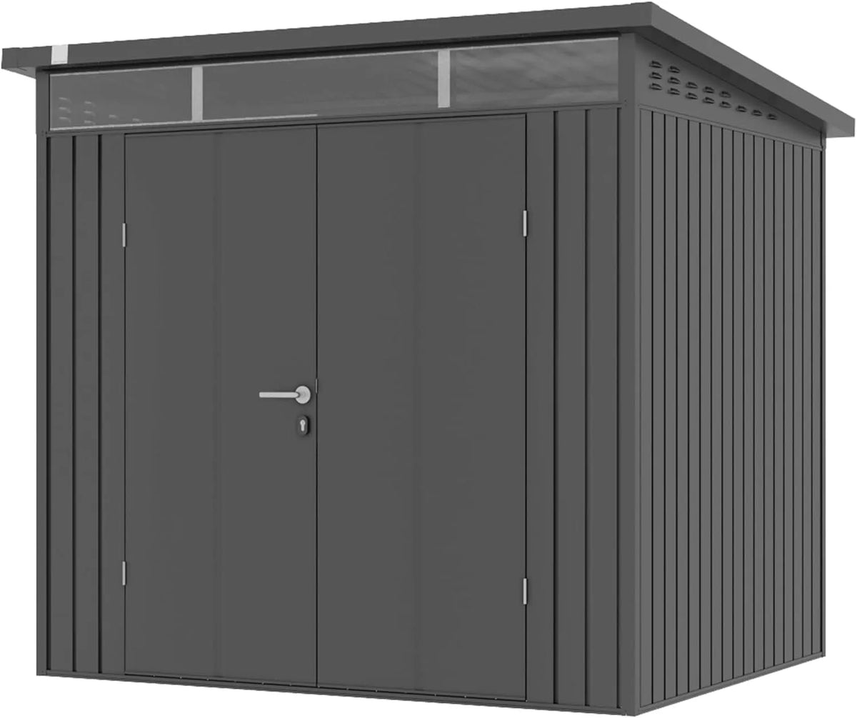 GFP Abrigo de Jardim de Metal Antracite 210x180x205 cm - Primeyard