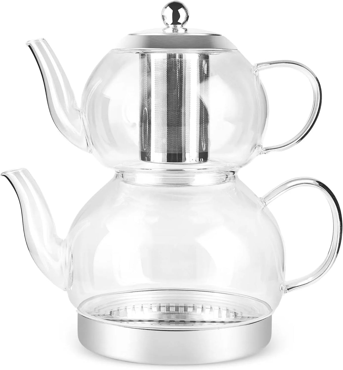 KARACA Bule de vidro Borosilicato com infusor de chá turco, 2 L & 1 L