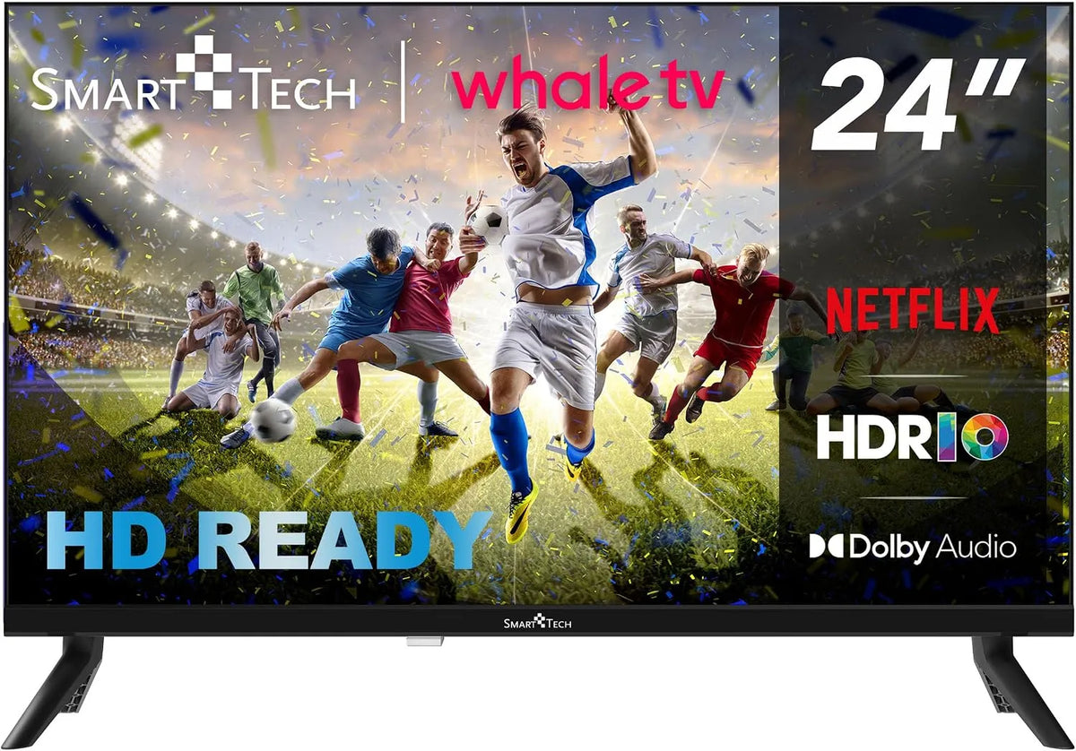 Smart Tech 24' Smart Whale OS-24HH01 V LED HD TV com aplicaçãos integrados, 3 HDMI, 2 USB, Dolby Digital+