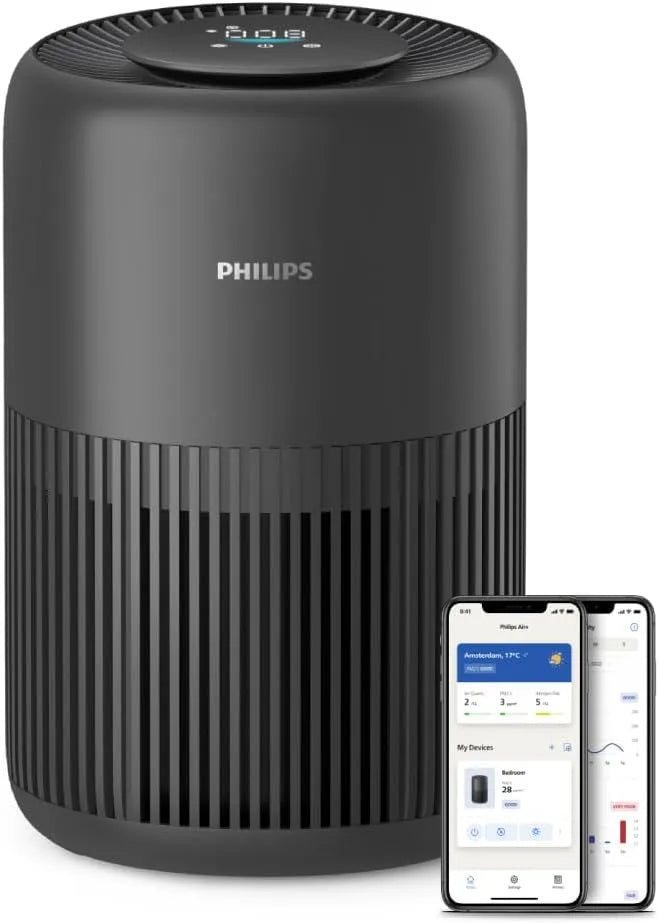 Purificador de ar da série Philips 900 com filtro HEPA e carvão ativo, silencioso e inteligente, CADR 250 m³/h para 65 m²