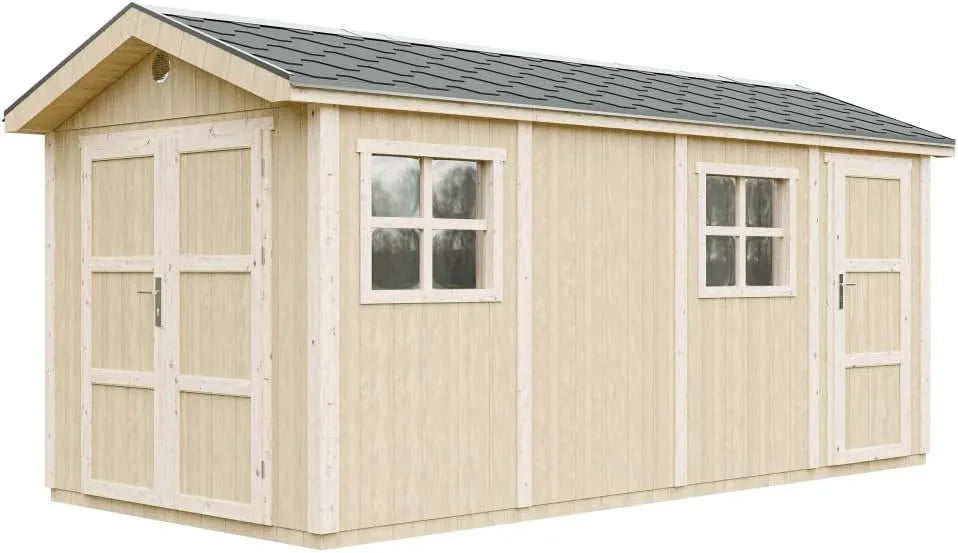 Cabine Premium Jardim 8.52 + 2,95 m² - H252x250x530 cm - Painéis LP Smartside com Pisos e Bares Bituminosos - TIMBELA M915C