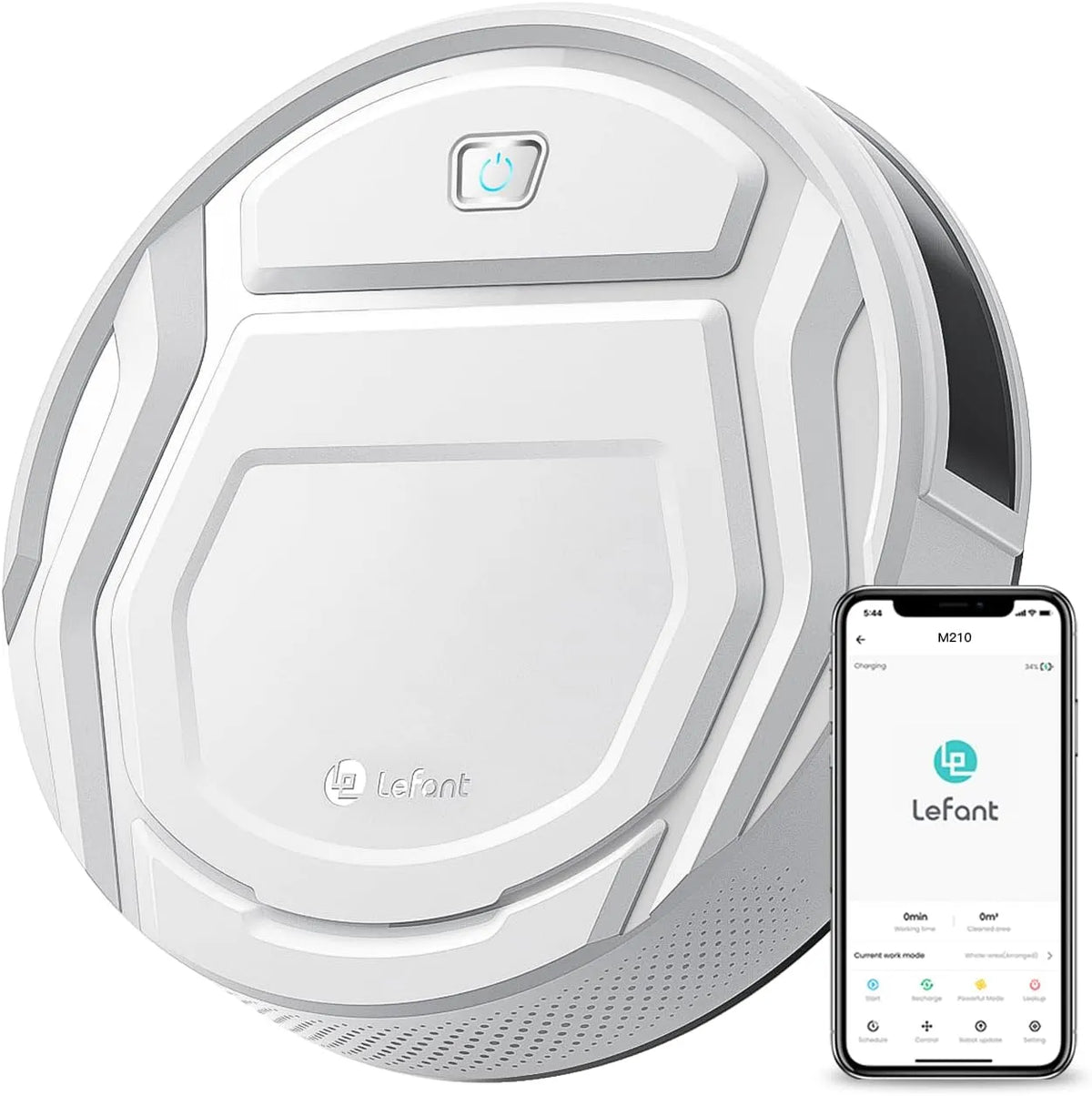 aspirador robô Lefant M210, Silencioso e Slim, WiFi/Alexa/App, Multi-Surfaces, Cabelo especial de animais