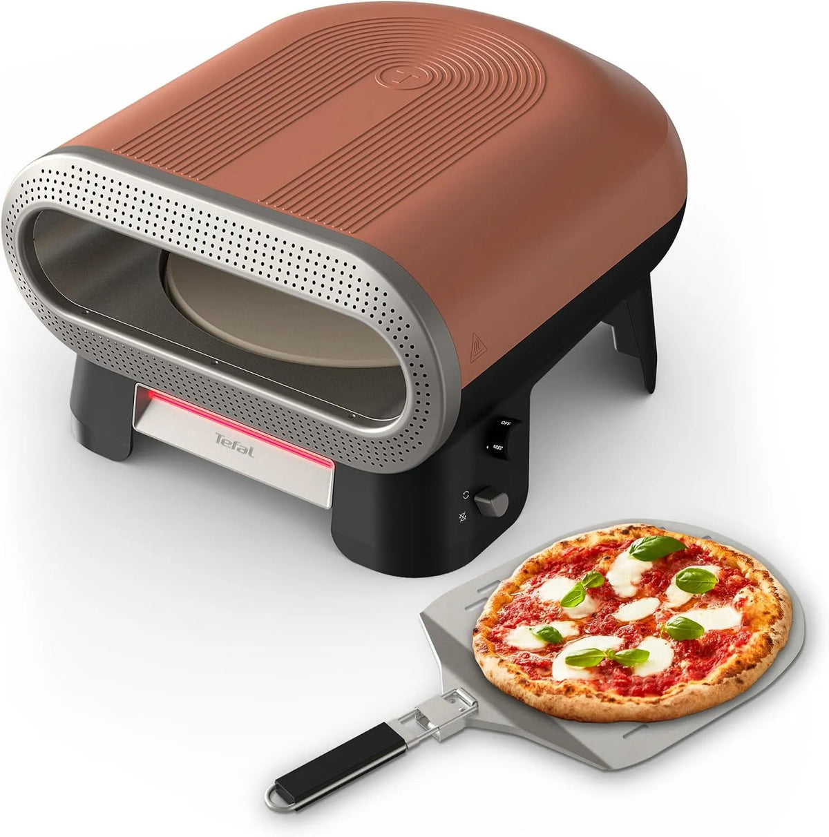 Tefal forno de pizza elétrica, pedra rotativa, até 400 °C, multifunções com escavadeira incluída