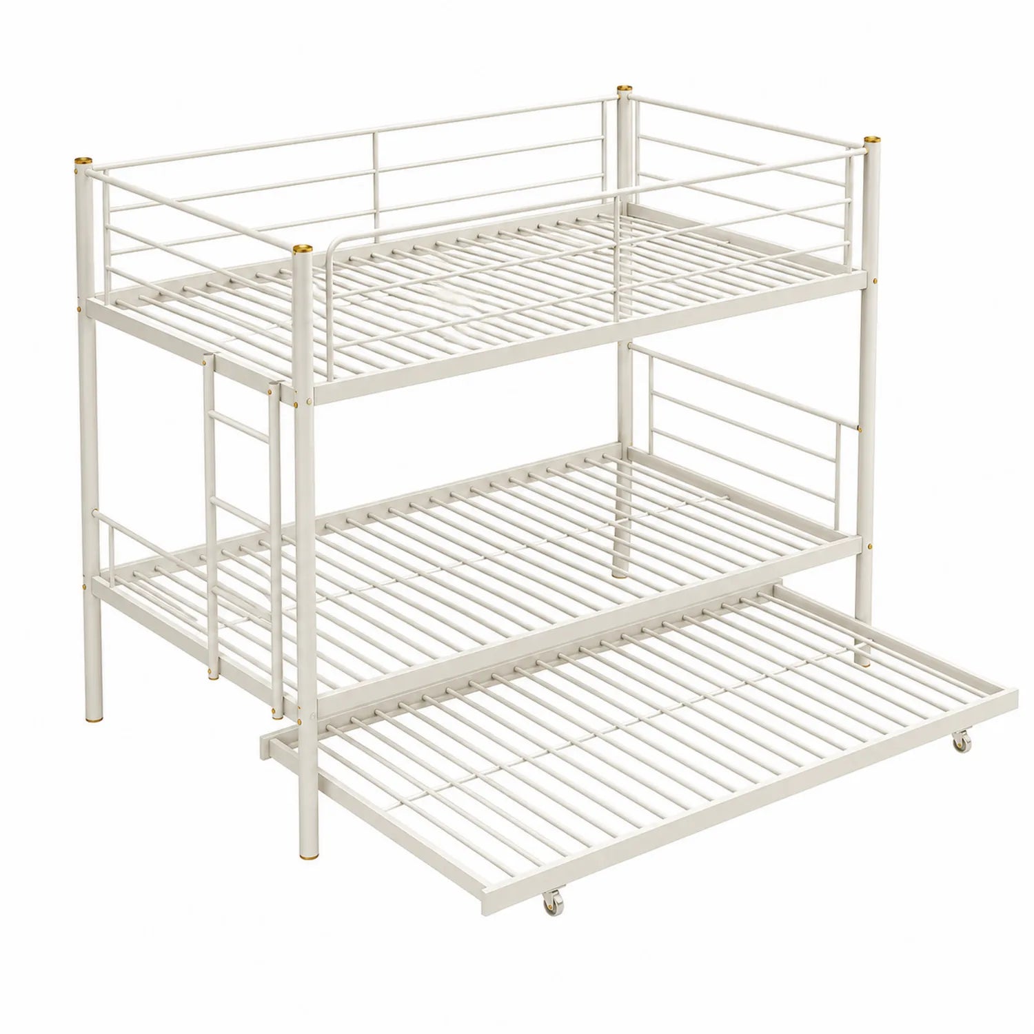 Litera triple de metal con cama nido extraíble